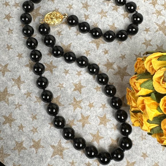 NEW Genuine Onyx Bead Necklace - Picture 4 of 5